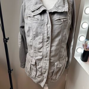 CoffeeShop New York Utility Jacket – Size 1X – Light Grey PreOwned